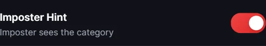 Imposter Hint enabled in the game settings